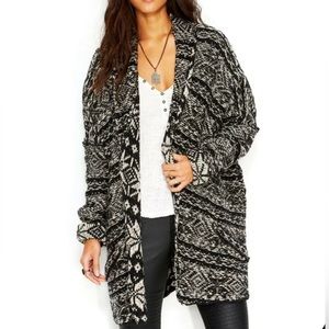 Free people hidden snowflake oversized cardigan wool boho jacket size M